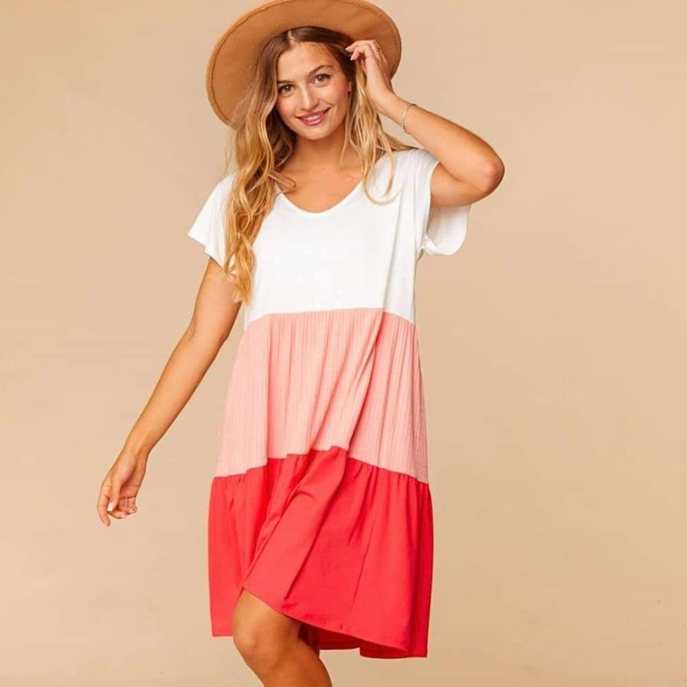 Curvy Girl Coral Breeze Dress